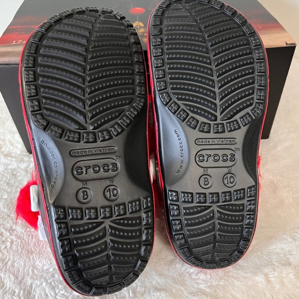 Crocs x IT Chapter 2 Pennywise Classic Clog Shoes Red Fur Size M9 /‎ W11 NWB